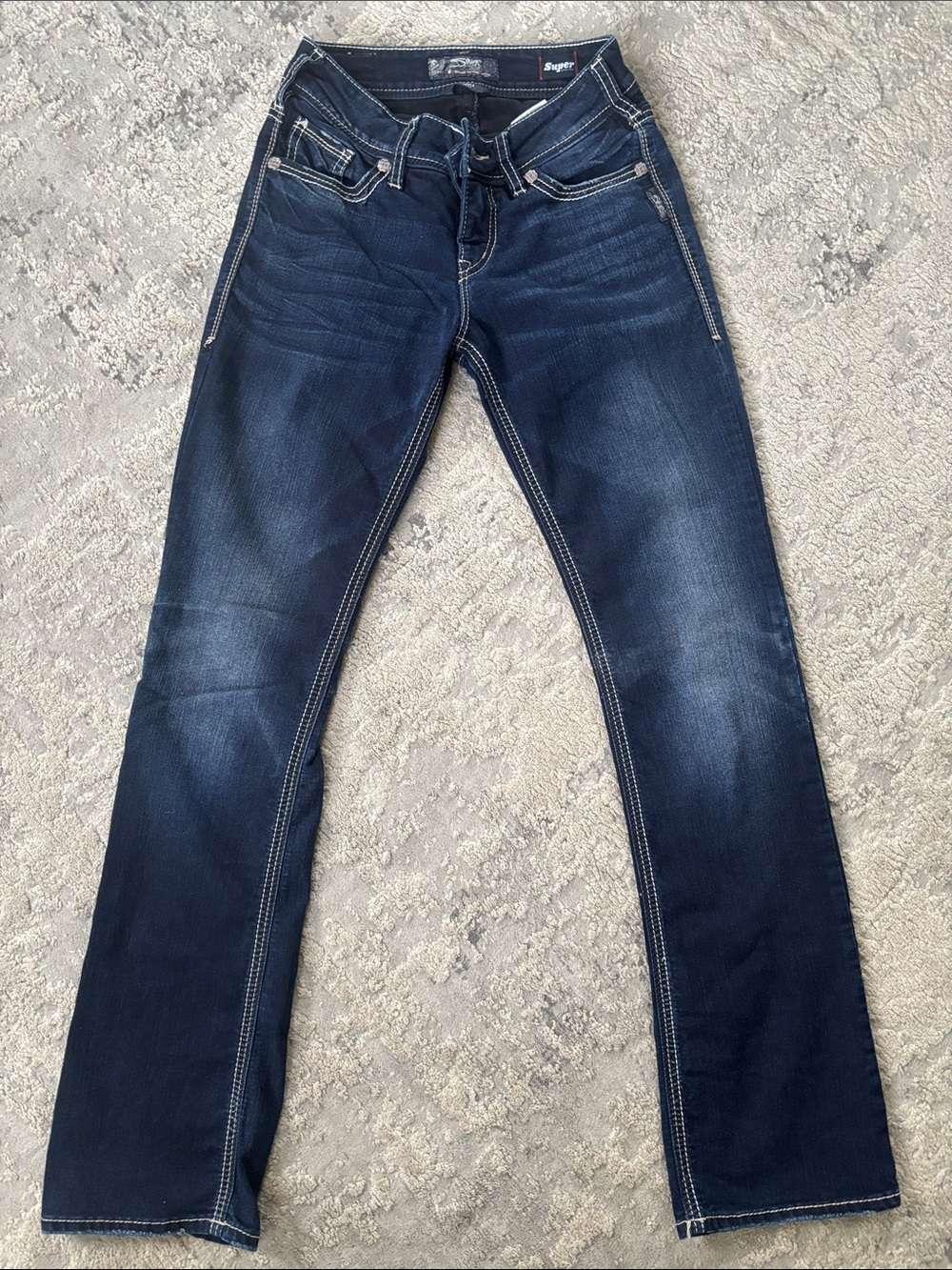 Silver jeans Dark Wash Women's Straight Jeans - (Blue) 26/33